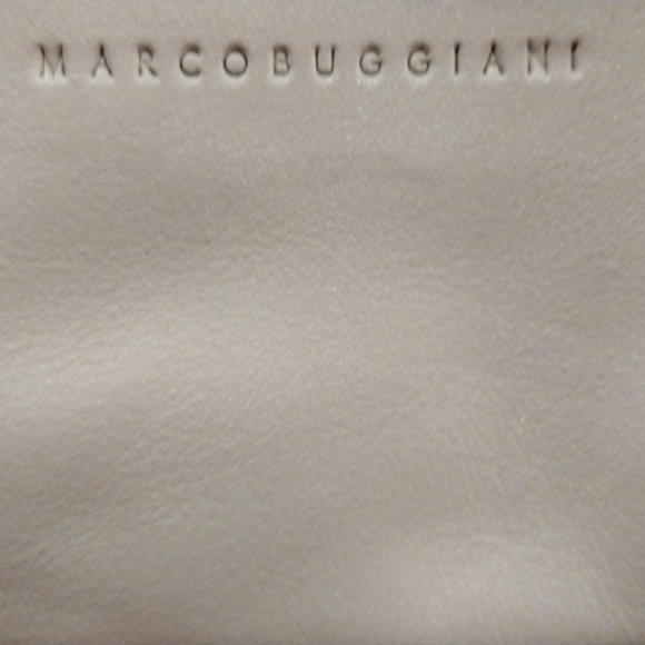 Marco Buggiani Shoulder Bag Leather Ruched Detail Italian White Small - Picture 2 of 12